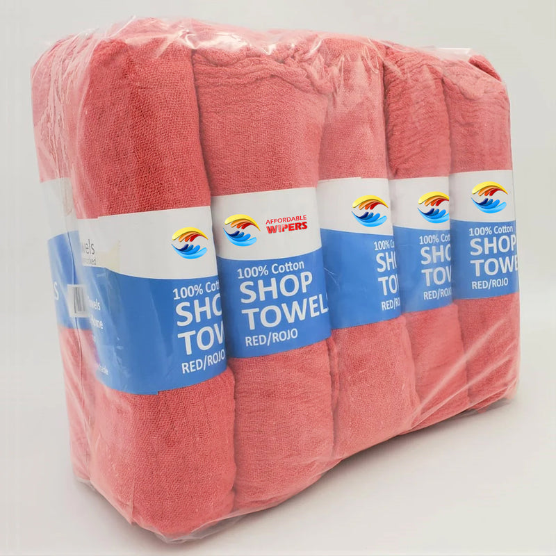 Red Shop Towels - 72 bundles (10 Rolls of 12 towels) Retail Packaging pallet