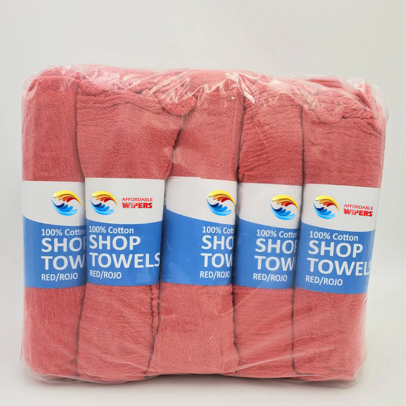 Red Shop Towels - 72 bundles (10 Rolls of 12 towels) Retail Packaging pallet